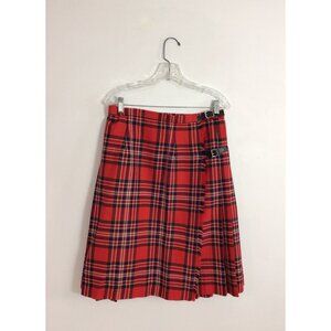 Lochcarron Plaid Wool Skirt Authentic Tartan Kilt Made In Scotland Women Small